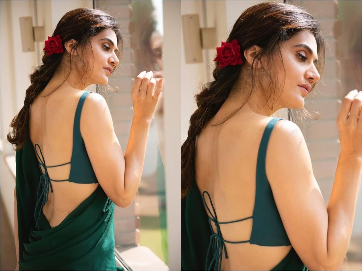 Taapsee Pannu shared a photo in a green saree. fans became crazy