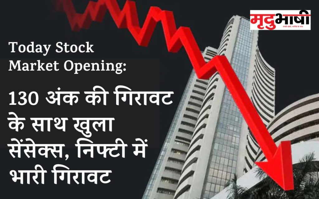 Today Stock Market Opening: 130 अंक की गिरावट के साथ खुला सेंसेक्स, निफ्टी में भारी गिरावट