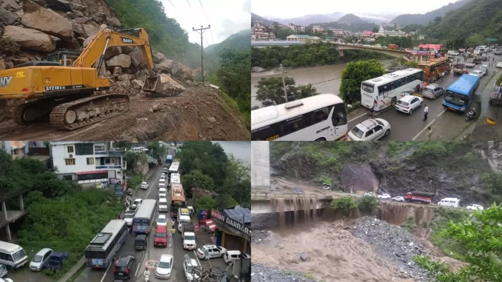 हिमाचल प्रदेश: अचानक आई बाढ़, भूस्खलन के कारण यातायात बाधित, 200 पर्यटक फंसे