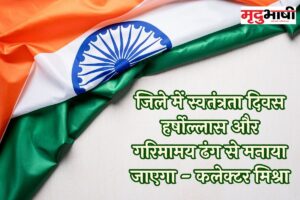 जिले में स्वतंत्रता दिवस हर्षाेल्लास और गरिमामय ढंग से मनाया जाएगा - कलेक्टर मिश्रा