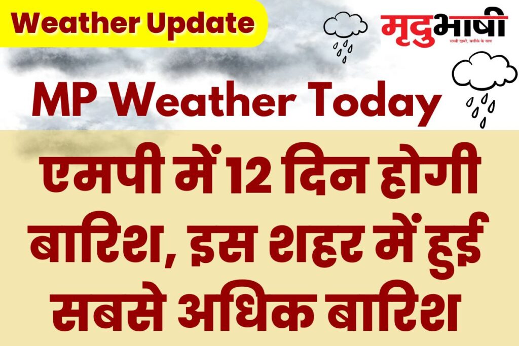 MP Monsoon Update: एमपी में 12 दिन होगी बारिश, इस शहर में हुई सबसे अधिक बारिश
