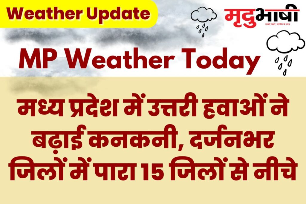 MP Today Weather: मध्य प्रदेश में उत्तरी हवाओं ने बढ़ाई कनकनी, दर्जनभर जिलों में पारा 15 जिलों से नीचे