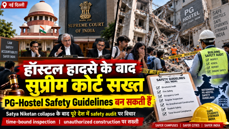 दिल्ली हॉस्टल हादसे के बाद Supreme Court सख्त: पूरे देश के लिए बन सकती हैं PG-Hostel Safety Guidelines