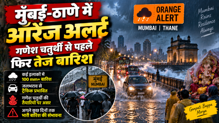 मुंबई-ठाणे में Orange Alert: गणेश चतुर्थी से पहले फिर सक्रिय हुआ मानसून