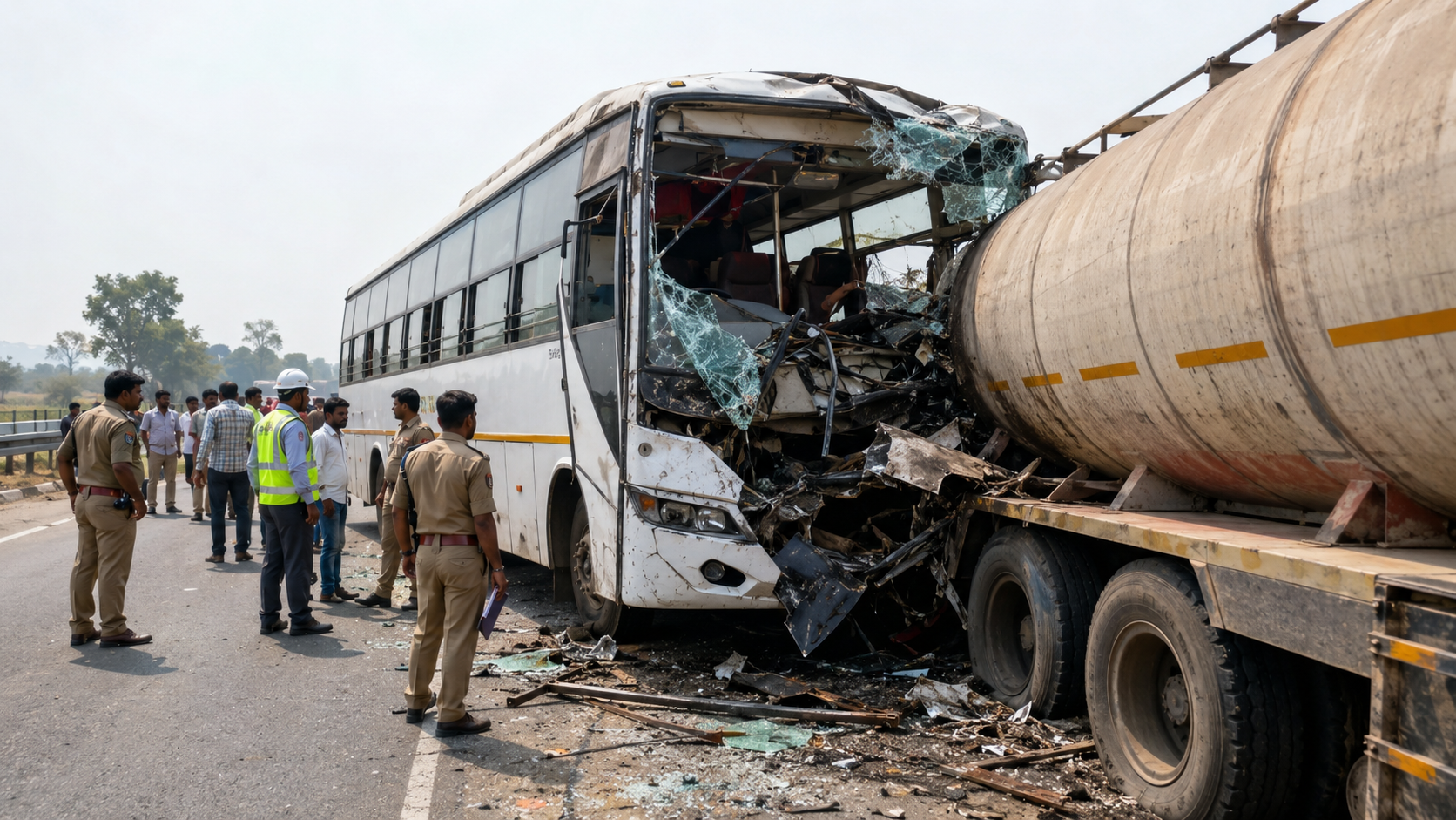 रीवा-सिधी मार्ग पर NH-39 में बस और ट्रक की टक्कर में 5 लोगों की मौत हुई, कई यात्री घायल हुए। जानिए हादसे से जुड़ी पूरी जानकारी।