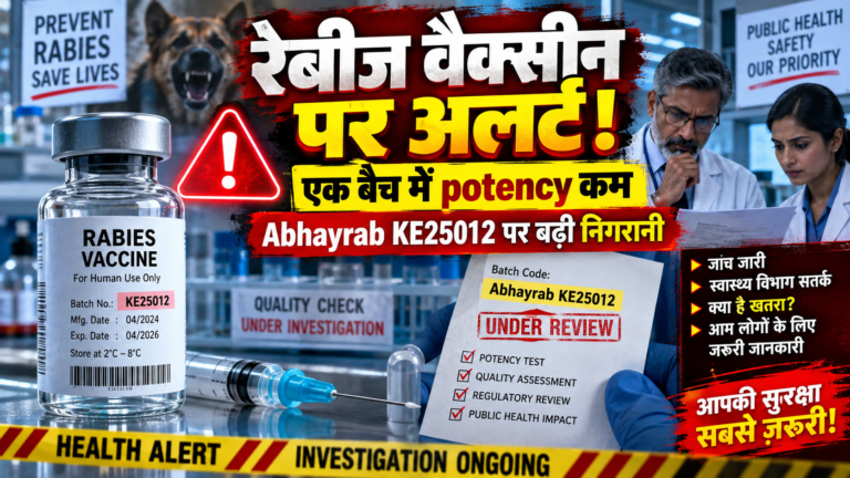 रेबीज वैक्सीन के एक बैच पर बड़ा अलर्ट: जांच में potency कम मिली, सरकार ने बढ़ाई निगरानी
