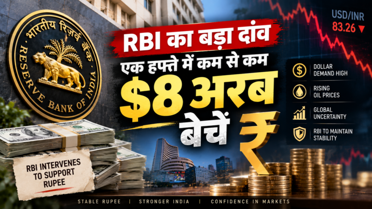 रुपये को संभालने के लिए RBI का बड़ा दांव: एक हफ्ते में कम से कम $8 अरब बेचे
