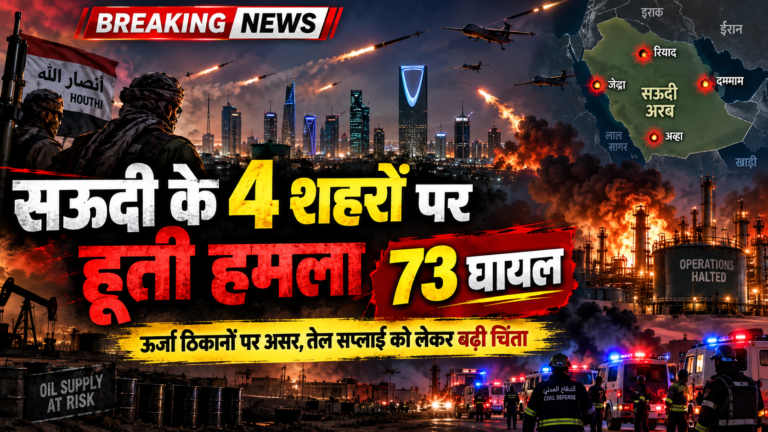 सऊदी अरब के 4 शहरों पर हूती हमला: 73 घायल, ऊर्जा ठिकानों पर काम रुका