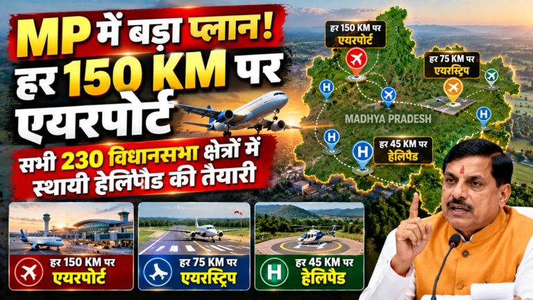 MP में हर 150 KM पर Airport का प्लान: सभी 230 विधानसभा क्षेत्रों में Permanent Helipad बनाने की तैयारी