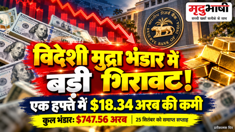 विदेशी मुद्रा भंडार में बड़ी गिरावट, एक सप्ताह में 18.34 अरब डॉलर की कमी